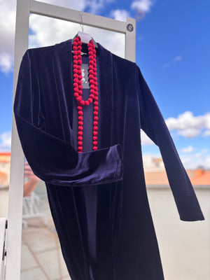 Kaftan Terciopelo Azul Noche