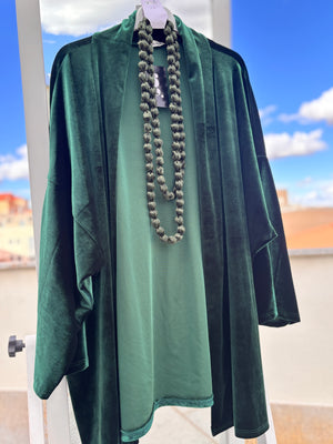 Kimono Corto Terciopelo verde bosque