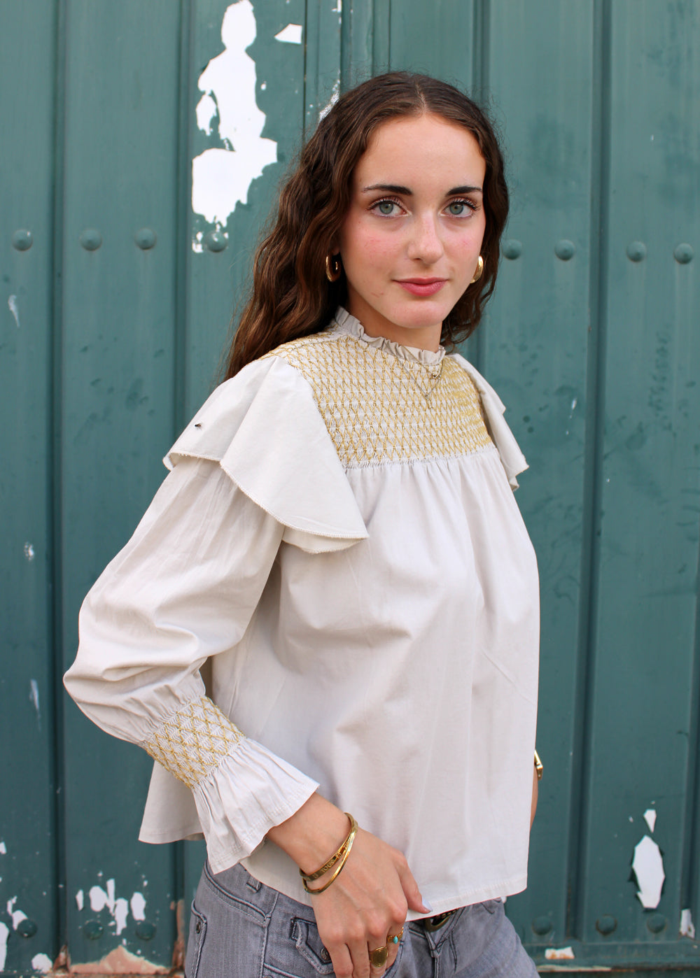 BEIGE CAMELOT BLOUSE