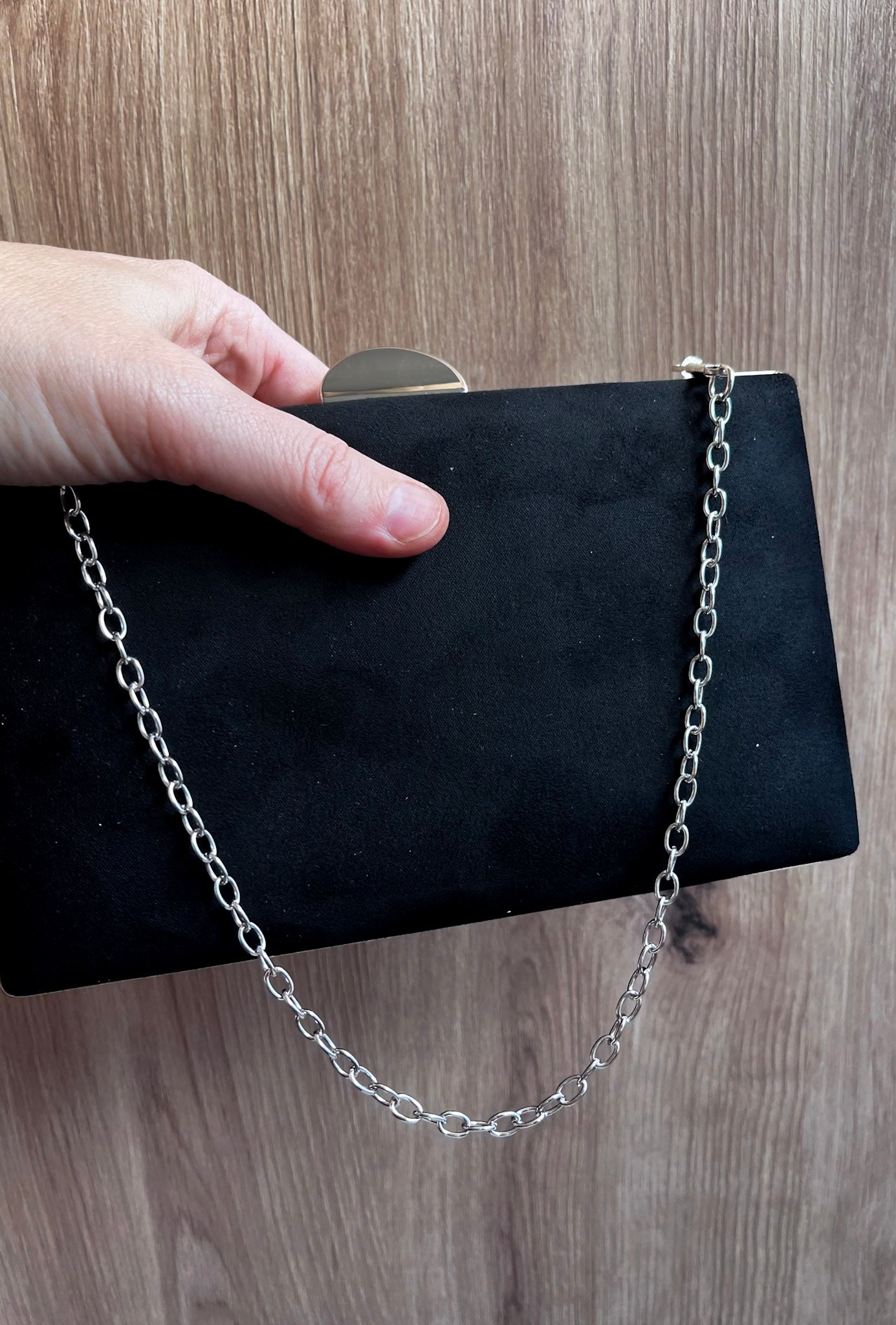 Clutch Ante Negro Plata