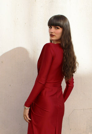 VESTIDO ELECTRA VINHO